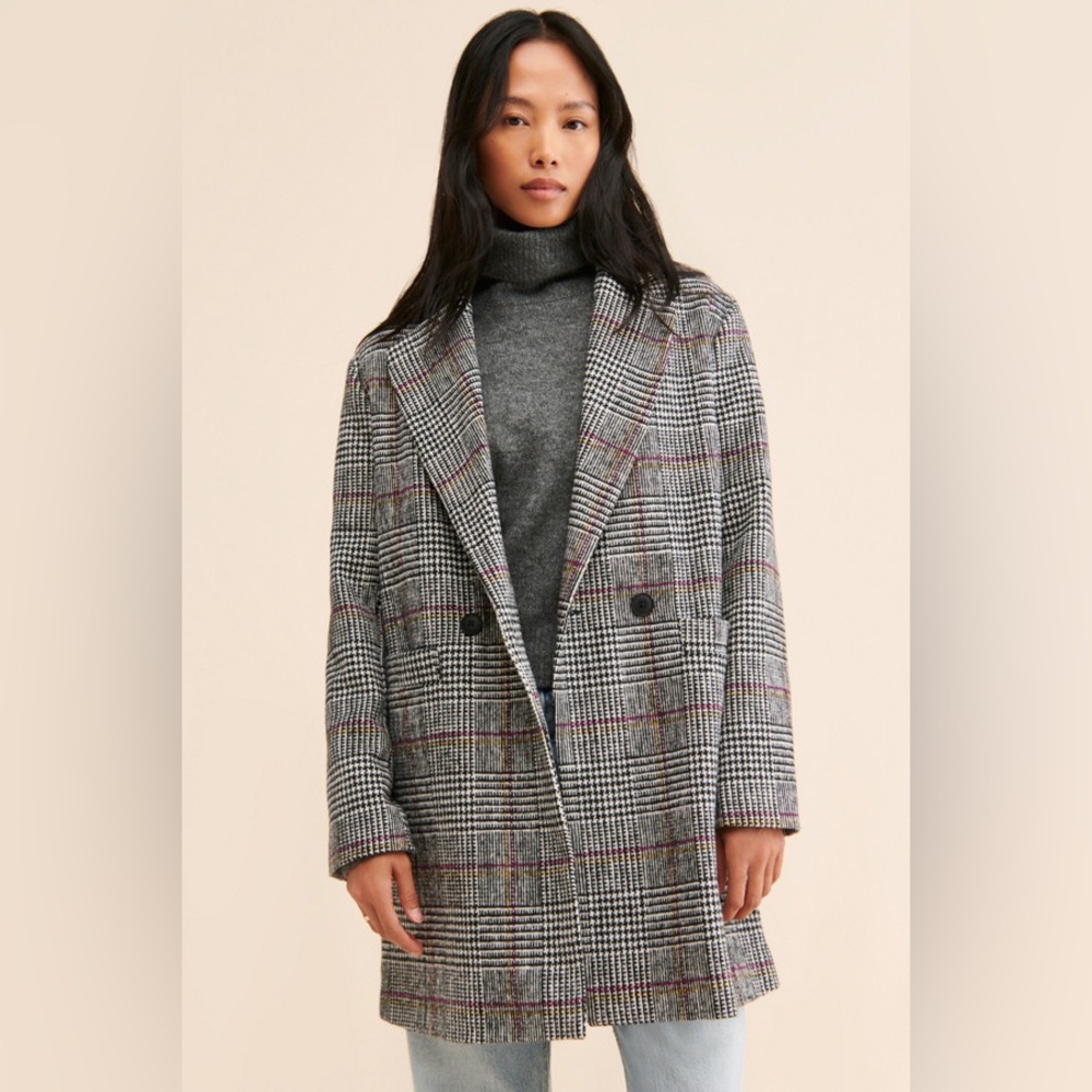 RD STYLE DANA DOUBLE BREASTED PLAID COAT SIZE XS